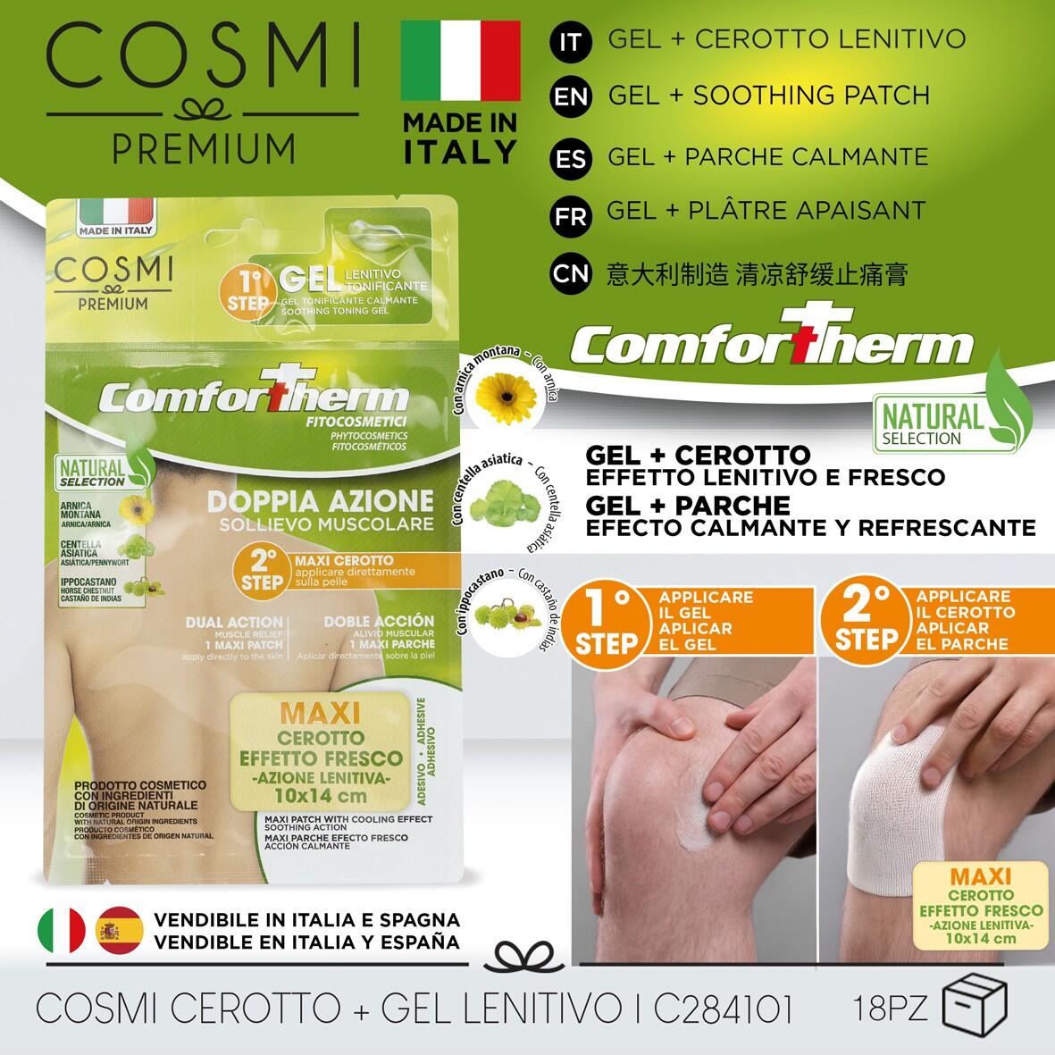 GEL + PARCHE 10x14cm PARA ALIVIO DEL DOLOR PACK 6 COSMI